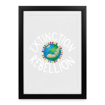 Extinction Rebellion Collier Humain Blanc - Affiche encadrée (27 × 37 cm) - noir - Devant
