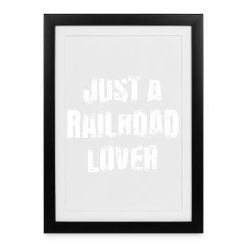 Amateurs de train - Affiche encadrée (27 × 37 cm) - noir - Devant