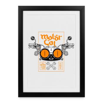 MOTORCAT 02 - Affiche encadrée (27 × 37 cm) - noir - Devant