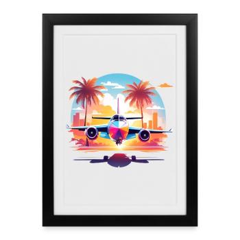 Vacances à Miami - Affiche encadrée (27 × 37 cm) - noir - Devant