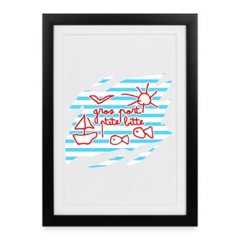 Marin dysorthographique - Affiche encadrée (27 × 37 cm) - noir - Devant