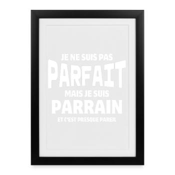 parrain, filleul, super parrain - Affiche encadrée (27 × 37 cm) - noir - Devant