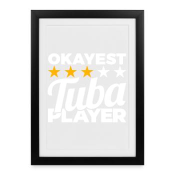 Average tuba player - Framed poster (27 × 37 cm) - black - Front