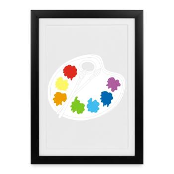 Artiste (blanc) - Affiche encadrée (27 × 37 cm) - noir - Devant