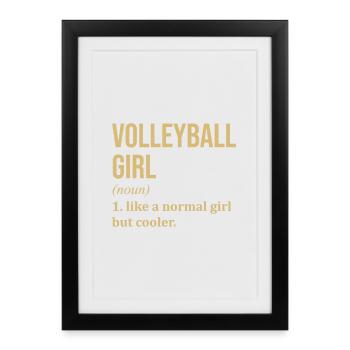 Citation drôle de fille de volley-ball - Affiche encadrée (27 × 37 cm) - noir - Devant