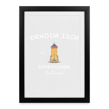 Reutlingen, Tübinger Tor, Schwäbisch Handzeichnung - Gerahmtes Poster (27 × 37 cm) - Schwarz - Vorne