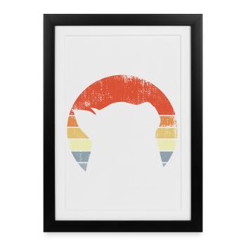 Croquis de chat Look Vintage - Affiche encadrée (27 × 37 cm) - noir - Devant