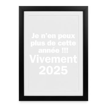 bonne année, année 2024, 2024 - Affiche encadrée (27 × 37 cm) - noir - Devant