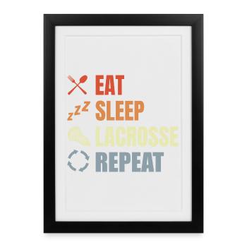 Vintage Lacrosse Schedule - Framed poster (27 × 37 cm) - black - Front
