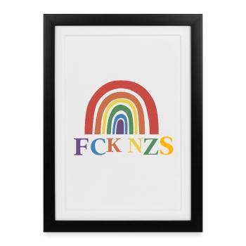 FCK NZS - Affiche encadrée (27 × 37 cm) - noir - Devant