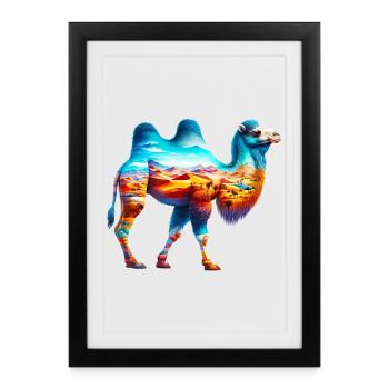 Chameau - Affiche encadrée (27 × 37 cm) - noir - Devant