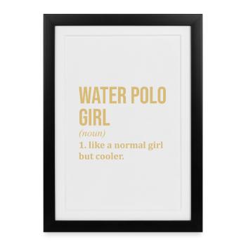 Water-polo Water-Polo Water-Polo - Affiche encadrée (27 × 37 cm) - noir - Devant