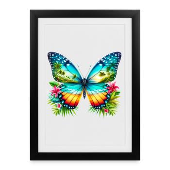 Papillon - Affiche encadrée (27 × 37 cm) - noir - Devant