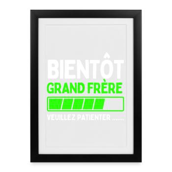 Bientôt grand frère - Affiche encadrée (27 × 37 cm) - noir - Devant