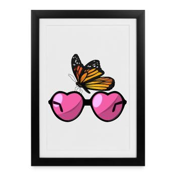 Butterfly Sunglasses - Framed poster (27 × 37 cm) - black - Front