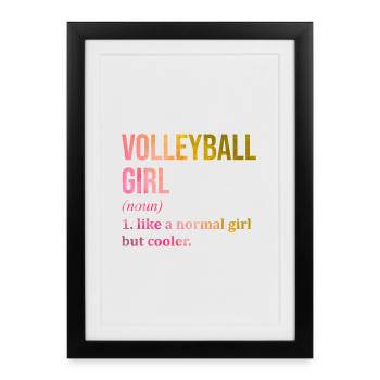 Volley-ball-ball Volley-volley-ball - Affiche encadrée (27 × 37 cm) - noir - Devant