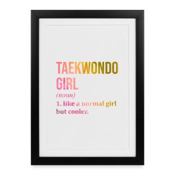 Taekwondo Taekwondo Taekwondo - Affiche encadrée (27 × 37 cm) - noir - Devant
