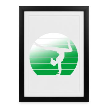 Gymnaste Gymnastique Club de gymnastique Gymnastique Gymnastique - Affiche encadrée (27 × 37 cm) - noir - Devant