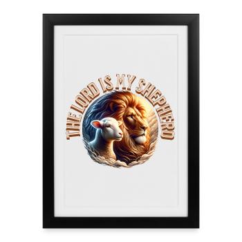 Strength of the herd of lions and sheep - Framed poster (27 × 37 cm) - black - Front