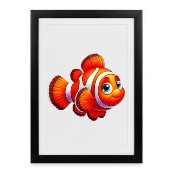 Poisson-clown - Affiche encadrée (27 × 37 cm) - noir - Devant