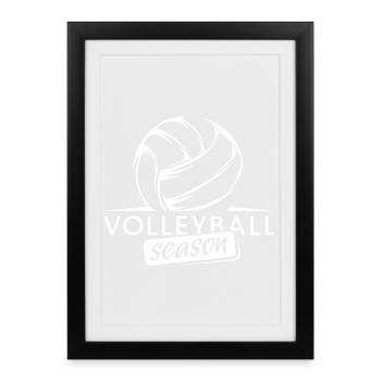Volleyball Season Beach Volleyball Team Logo - Framed poster (27 × 37 cm) - black - Front