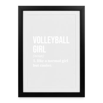 Volley-ball-ball Volley-volley-ball - Affiche encadrée (27 × 37 cm) - noir - Devant