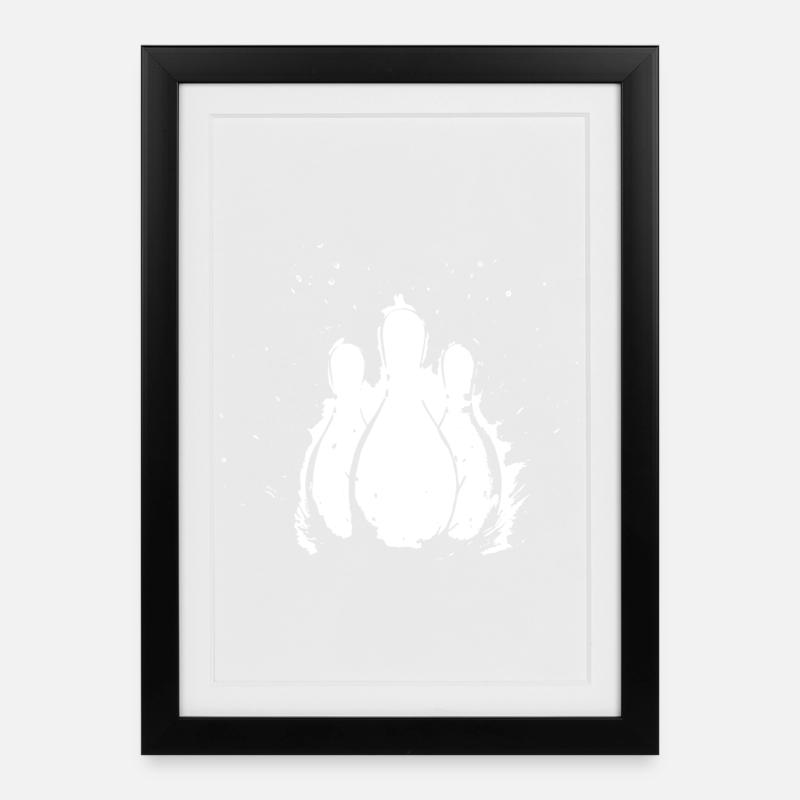 Bowling - Gerahmtes Poster (27 × 37 cm) - Schwarz