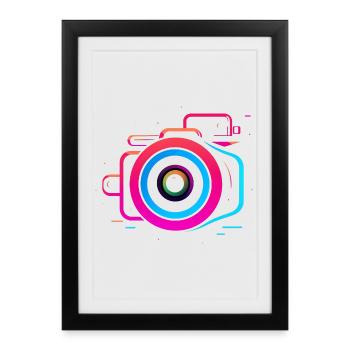 Camera Synthwave Style - Framed poster (27 × 37 cm) - black - Front