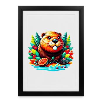 Castor - Affiche encadrée (27 × 37 cm) - noir - Devant