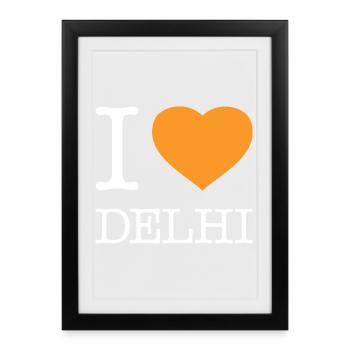 J’ADORE DELHI - Affiche encadrée (27 × 37 cm) - noir - Devant