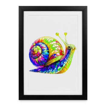 Schnecke - Gerahmtes Poster (27 × 37 cm) - Schwarz - Vorne