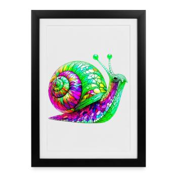 Escargot - Affiche encadrée (27 × 37 cm) - noir - Devant
