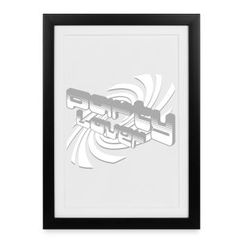 3D Sound Waves Font Design - Framed poster (27 × 37 cm) - black - Front