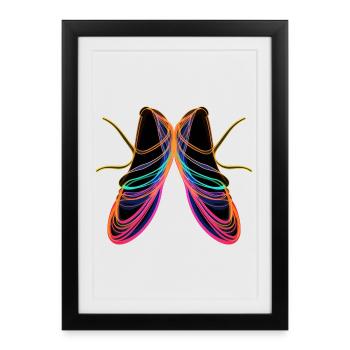 Ballerines Steamwave Art - Affiche encadrée (27 × 37 cm) - noir - Devant