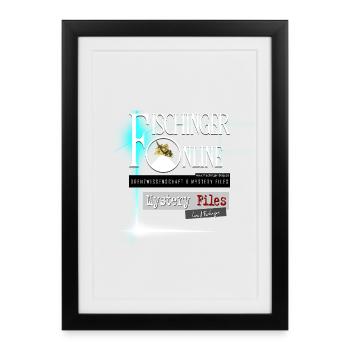 Fischinger-Online shortened with Mystery Files + URL - Framed poster (27 × 37 cm) - black - Front