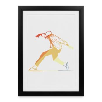 Breakdance rétro - Affiche encadrée (27 × 37 cm) - noir - Devant