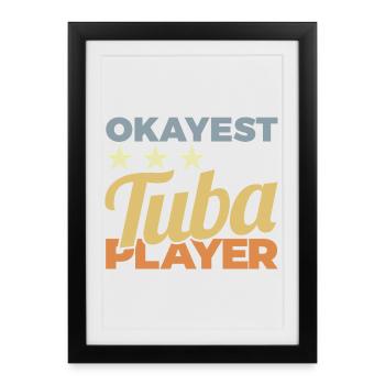 Average tuba player - Framed poster (27 × 37 cm) - black - Front