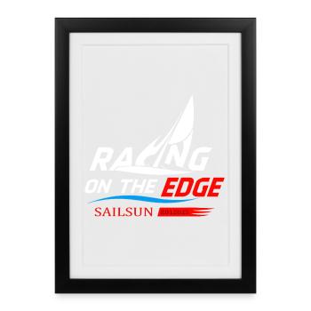 Course de voiliers - Affiche encadrée (27 × 37 cm) - noir - Devant