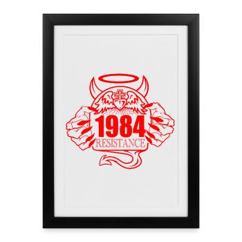 1984 - Affiche encadrée (27 × 37 cm) - noir - Devant