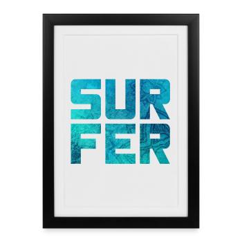 Surfer Mandala Pattern Surfing Camping Sports Water - Framed poster (27 × 37 cm) - black - Front