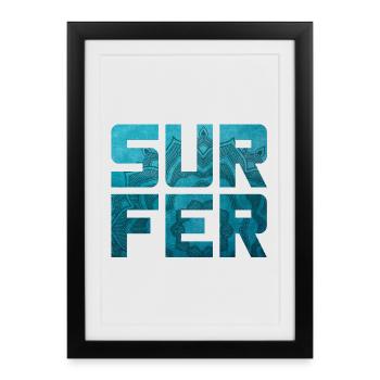 Surfer Mandala Camp Water Sports Beach Leisure - Framed poster (27 × 37 cm) - black - Front