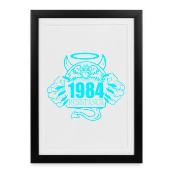 1984 Résistance – Rebelle contre la conception de contrôle 3 - Affiche encadrée (27 × 37 cm) - noir - Devant
