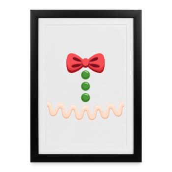 Festive Christmas Gingerbread Halloween Costume - Framed poster (27 × 37 cm) - black - Front
