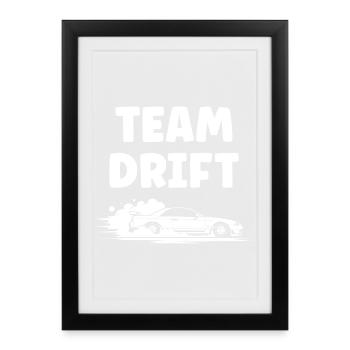 Energetic Drift Design in Black and White - Framed poster (27 × 37 cm) - black - Front