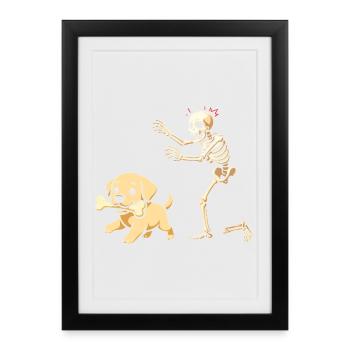 Squelette Chien Labrador Retriever - Affiche encadrée (27 × 37 cm) - noir - Devant