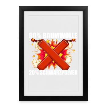 Black powder, pyrotechnicians, firecrackers, fireworks - Framed poster (27 × 37 cm) - black - Front