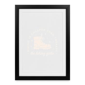 Wandern Mädchen lustige Wanderung Liebhaber mädchenhafte Wanderer Zitate - Gerahmtes Poster (27 × 37 cm) - Schwarz - Vorne