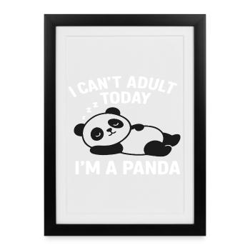 Panda - Affiche encadrée (27 × 37 cm) - noir - Devant