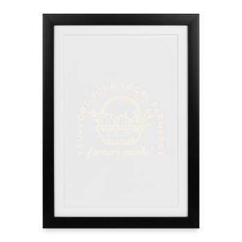 Farmer’s market support local food locally grown - Framed poster (27 × 37 cm) - black - Front
