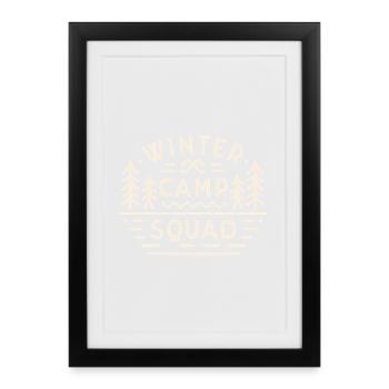 Winter camp squad camping trip mountain camper - Framed poster (27 × 37 cm) - black - Front
